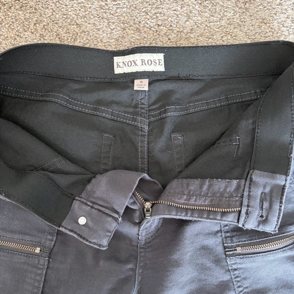 Knox Rose Charcoal Zippered Pants - Picture 3 of 7